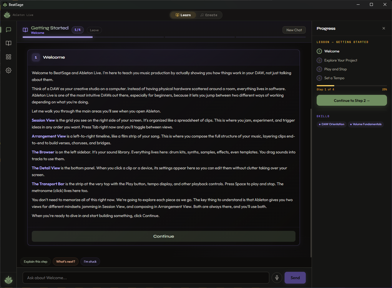 BeatSage in lavender accent